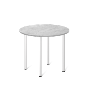 Кухонный круглый стол SHT-TU66 / SHT-TT 90 ЛДСП (бетон чикаго светло-серый/белый) в Пензе