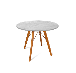 Обеденный круглый стол SHT-TU9 / SHT-TT 90 ЛДСП (бетон чикаго светло-серый/светлый орех) в Пензе