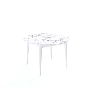Стол обеденный круглый Kenner W1200 (Белый/Мрамор белый) в Пензе