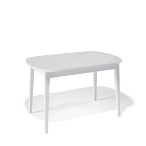 Кухонный раздвижной стол Kenner 1300M (Белый/Стекло белое глянец) в Пензе