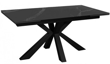 Стол раздвижной DikLine SFE140 Керамика Черный мрамор/подстолье черное/опоры черные (2 уп.) в Пензе