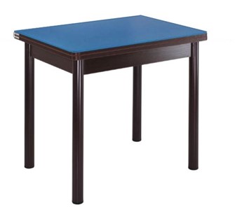 Кухонный пристенный стол СПА-01 СТ2, венге ЛДСП/стекло синие/38 прямые трубки крашеные коричневый в Пензе