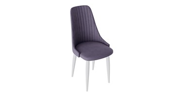Обеденный стул Франк (конус) исп2 (Белый матовый/Микровелюр Фиолетовый) в Пензе