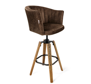 Барный стул SHT-ST42-1 / SHT-S93 (кофейный трюфель/браш.коричневый/черный муар) в Пензе