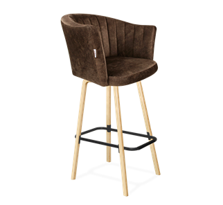 Барный стул SHT-ST42-1 / SHT-S94 (кофейный трюфель/прозрачный лак/черный муар) в Пензе
