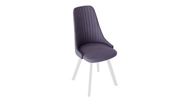 Обеденный стул Франк (паук) исп2 (Белый матовый/Микровелюр Фиолетовый) в Пензе
