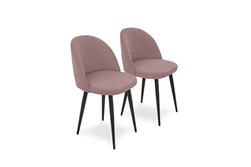 Комплект из 2-х обеденных стульев Brendoss Лайт розовый черные ножки в Пензе