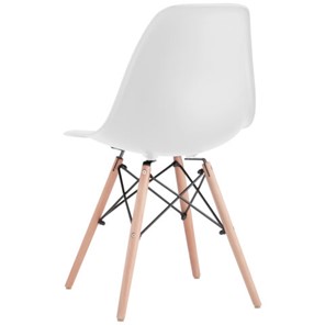 Комплект обеденных стульев 4 шт. BRABIX "Eames CF-010", пластик белый, опоры дерево/металл, 532630, 2033A в Пензе