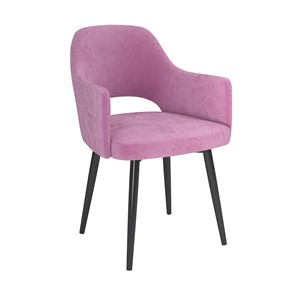 Обеденный стул Берта, велюр тенерифе розовый/Цвет металл черный в Пензе