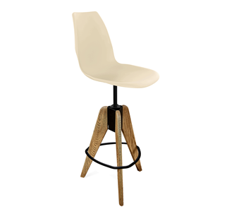 Барный стул SHT-ST29/S92 (бежевый ral1013/брашированный коричневый/черный муар) в Пензе