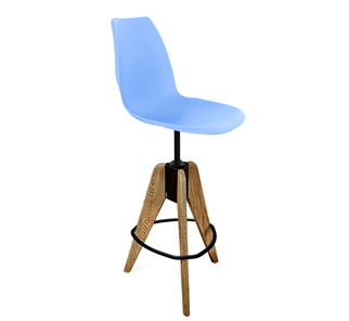 Барный стул SHT-ST29/S92 (голубой pan 278/брашированный коричневый/черный муар) в Пензе