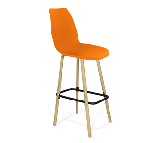 Барный стул SHT-ST29/S94 (оранжевый ral2003/прозрачный лак/черный муар) в Пензе