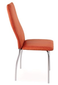 Обеденный стул Волна, каркас хром люкс, нубук -  оранжевый в Пензе
