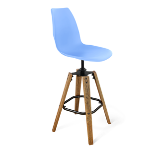 Барный стул SHT-ST29/S93 (голубой pan 278/брашированный коричневый/черный муар) в Пензе