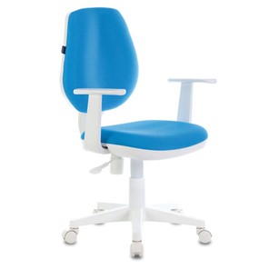 Кресло офисное Brabix Fancy MG-201W (с подлокотниками, пластик белый, голубое) 532411 в Пензе