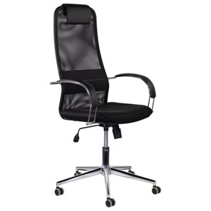 Кресло офисное Brabix Premium Pilot EX-610 CH (хром, ткань-сетка, черное) 532417 в Пензе