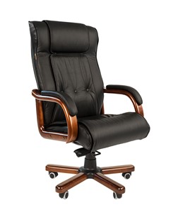 Офисное кресло CHAIRMAN 653 кожа черная в Пензе
