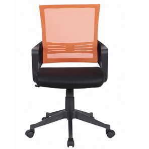 Кресло компьютерное Brabix Balance MG-320 (с подлокотниками, комбинированное черное/оранжевое) 531832 в Пензе