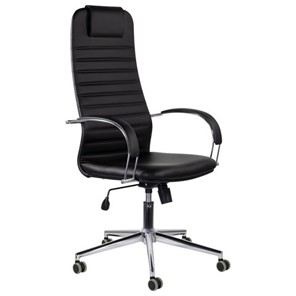Кресло компьютерное Brabix Premium Pilot EX-610 CH (хром, кожзам, черное) 532418 в Пензе