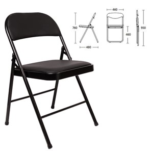Офисный стул складной Brabix Golf Plus CF-003 Комфорт (черный каркас, кожзам черный) 531566 в Пензе