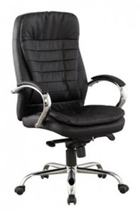 Офисное кресло J 9031-1 нат. кожа /хром, черный в Пензе