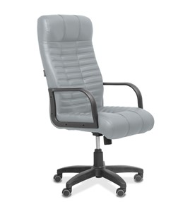 Офисное кресло для руководителя Атлант, экокожа премиум / светло-серая CN1132 в Пензе