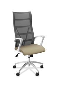 Офисное кресло Топ X белый каркас, сетка/ткань TW / серая/светло-серая в Пензе