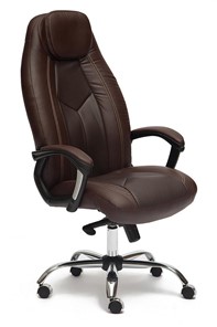 Офисное кресло BOSS Lux, кож/зам, коричневый/коричневый перфорированный, арт.9816 в Пензе