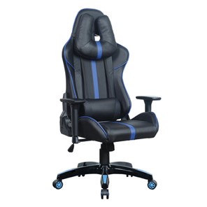Офисное кресло BRABIX "GT Carbon GM-120", две подушки, экокожа, черное/синее, 531930 в Пензе