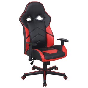 Офисное кресло BRABIX "Storm GM-006", регулируемые подлокотники, экокожа, черное/красное, 532500 в Пензе