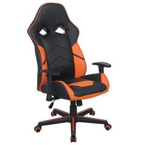 Офисное кресло BRABIX "Storm GM-006", регулируемые подлокотники, экокожа, черное/оранжевое, 532502 в Пензе