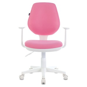Кресло компьютерное Brabix Fancy MG-201W (с подлокотниками, пластик белый, розовое) 532409 в Пензе