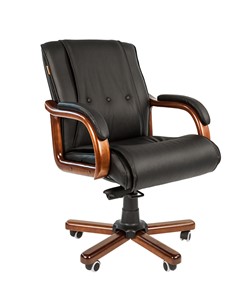 Кресло CHAIRMAN 653M кожа черная в Пензе