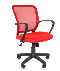 Кресло компьютерное CHAIRMAN 698 black TW-69, ткань, цвет красный в Пензе