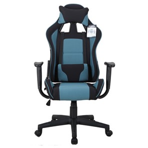 Кресло офисное Brabix GT Racer GM-100 (две подушки, ткань, черное/голубое) 531818 в Пензе