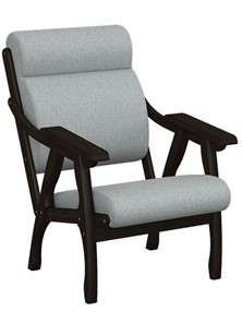 Кресло мягкое Вега 10 ткань серый, каркас венге в Пензе