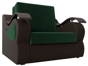 Раскладное кресло Меркурий (60), Зеленый\Коричневый (Велюр\Экокожа) в Пензе