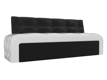 Раскладной кухонный диван Люксор, Белый/Черный (экокожа) в Пензе