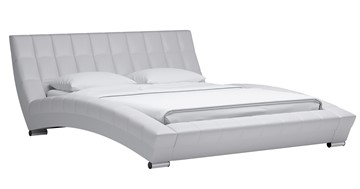 Кровать двуспальная Оливия 160 арт. Марика 483 к/з (белый) с основанием в Пензе