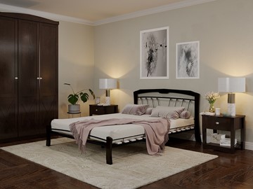 Кровать Муза 4 Лайт, 1600, черный/шоколад в Пензе