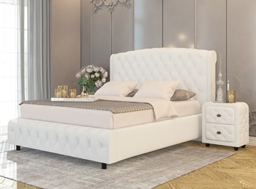 Спальная кровать Salvatore Grand 200x200, Экокожа (Белый) в Пензе