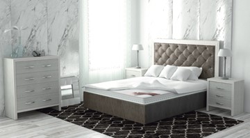 Кровать с механизмом 2-спальная Сарма Манхэттен 160х200 (с коробом), высота спинки - 140 см в Пензе