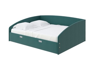 Кровать 2-спальная Bono 160х200, Велюр (Forest 560 Морская волна) в Пензе
