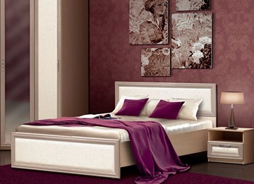 Кровать в спальню Камелия, 1600, шимо светлый/белый кожзам в Пензе