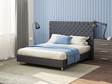 Кровать 2-спальная Proson Paris Boxspring Standart 200х200, Рогожка (Savana Grey (серый)) в Пензе