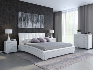 Двуспальная кровать Орматек Corso-1L 180х200, Экокожа (Белый) в Пензе