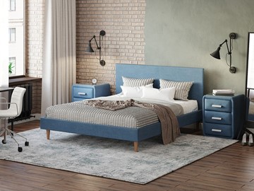 Двуспальная кровать Proson Claro 160х200, Рогожка (Тетра Голубой) в Пензе