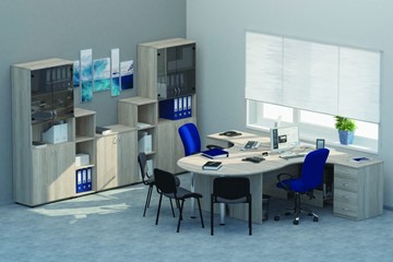 Комплект офисной мебели Twin для 2 сотрудников с совмещенными столами в Пензе