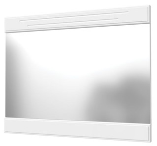 Навесное зеркало Олимп с декоративными планками (белый) в Пензе