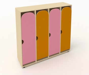 Детский шкаф ШГ4У Беж+Оранжевый+Розовый в Пензе